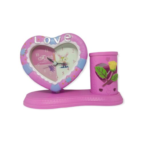 Reloj Niña Corazón porta Lapices